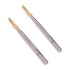 SAFIGLE 1set Electroplated Stainless Steel Eyebrow Tweezers Flat Oblique Mouth