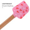UPKOCH 2pcs Silicone Spatulas with Wooden Handle and Heart Pattern