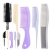 Inpouch 5-Piece Comb Set Hair Brush Set Roller Brush Double-Sided Comb 2ea