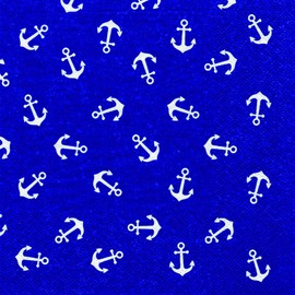 20 Napkins Small Anchor on Blue / Maritime / Sea / Sea 33 x 33 cm