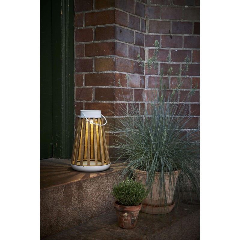 Star LED Solar Lantern 'Catania', Wood/Metal, 19 x 28 cm