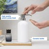 UHEY HOME Ceramic White Soap Dispenser Bathroom, 16.9oz Hand Soap