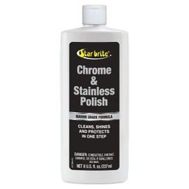STAR BRITE Chrome & Stainless Polish - Wipe on Wipe off Shine - Marine Grade Formula Protects Against Pitting, Salt Deposits, Staining & Rust on Chrome, Stainless Steel, Copper, Tin & Brass (082708)
