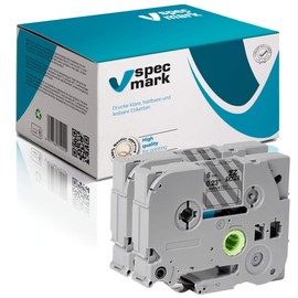 specmark TZe-113 Label Tape 6 mm x 8 m Set of 2 Blue on Transparent Tape Compatible with all Brother PT P-touch AZe-113 EZe-113 TZ-113 TZ2-113 Printer