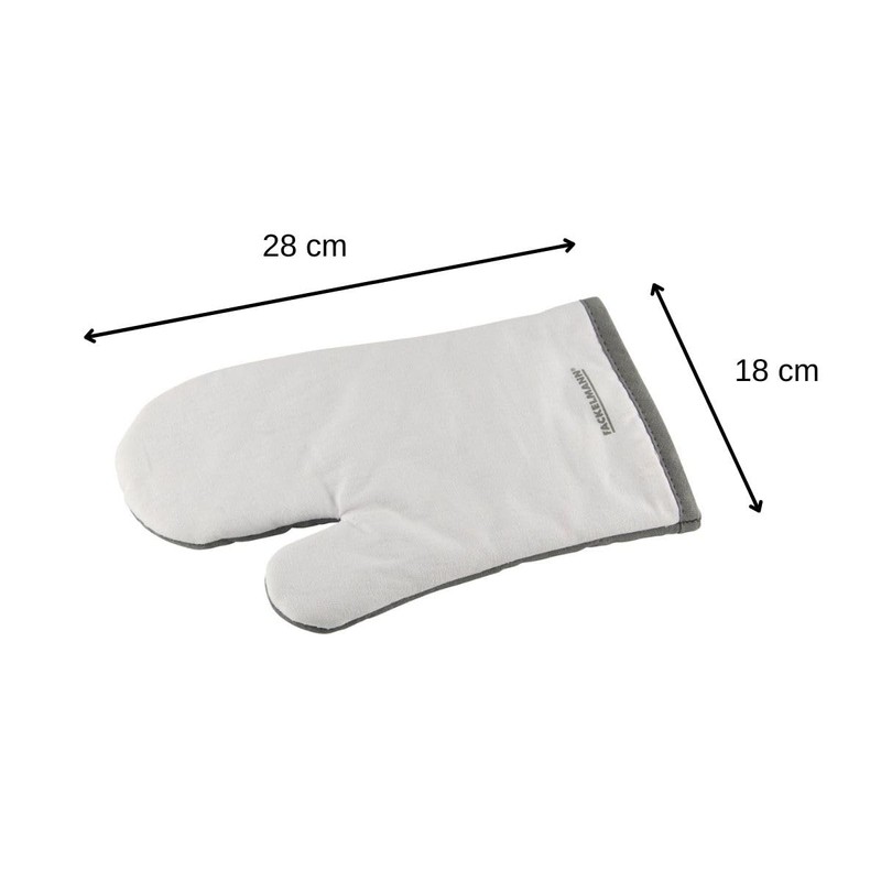 FACKELMANN 14298 - Guanto da forno, in cotone, colore: Bianco/Grigio
