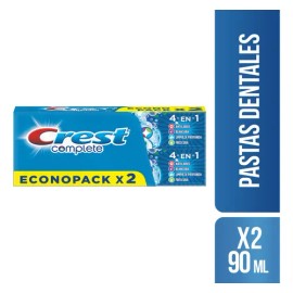 Pasta Dental con Flúor Crest Complete 4en1, 2 Unidades (90ml)