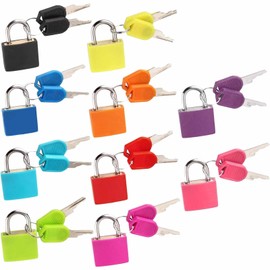 Mini Padlock Set, 10 Pieces, Colourful Suitcase Locks with Keys, Luggage Locks for Travel Suitcases