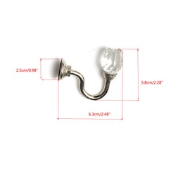 yueton Pack of 2 Vintage Crystal Rose Pattern Wall Curtain Hook Coat Hat Handbags Towel Single Hook Wall Mount Hanger