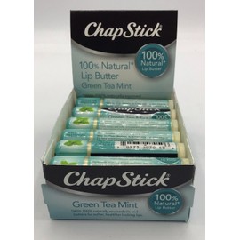 ChapStick Lot Of 48 ChapStick Green Tea Mint Flavor 100% Natural Lip Butter