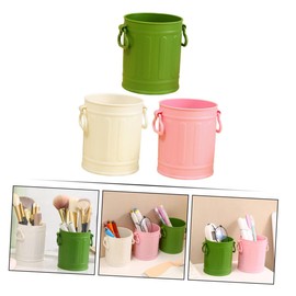 FUNOMOCYA 3pcs Desk Trash Can Makeup Brush Holder Cute Pen Cup for Office Home Organization Stylish Storage Blush