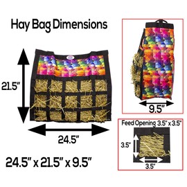 Derby Originals Scratchless Slow Feeder Horse Hay Bag with Super Tough Bottom and 6 Month Warranty