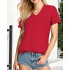 Womens T Shirts V Neck Short Sleeve Summer Tops Casual
