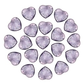 PATIKIL 20 Pcs Natural Heart Shaped Crystal Stone, 1 Inch Mini Polished Love Gemstone Crystal, Pocket Rock Engraved Worry Stones for Women Gifts Meditation, Violet