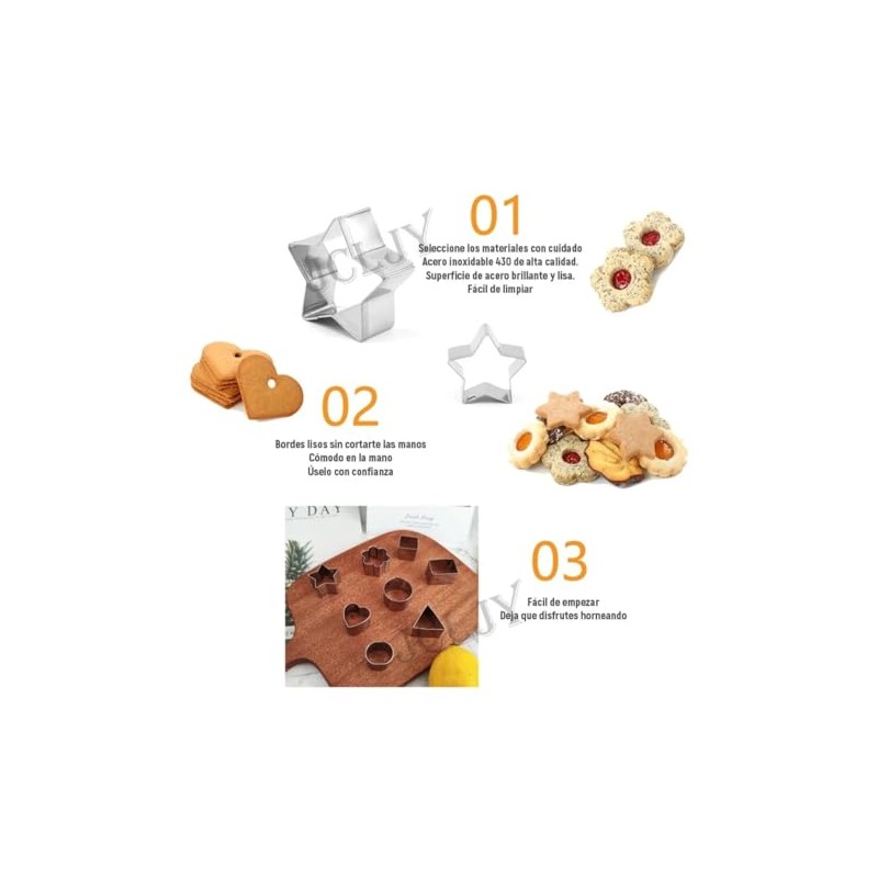 juego de 28 moldes para pan y galletas formas de
