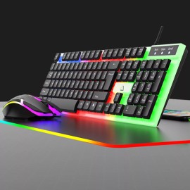 DONWELL GT100 Wired Gaming Keyboard Mouse Kits with Mechanical Feel RGB LED Backlighting