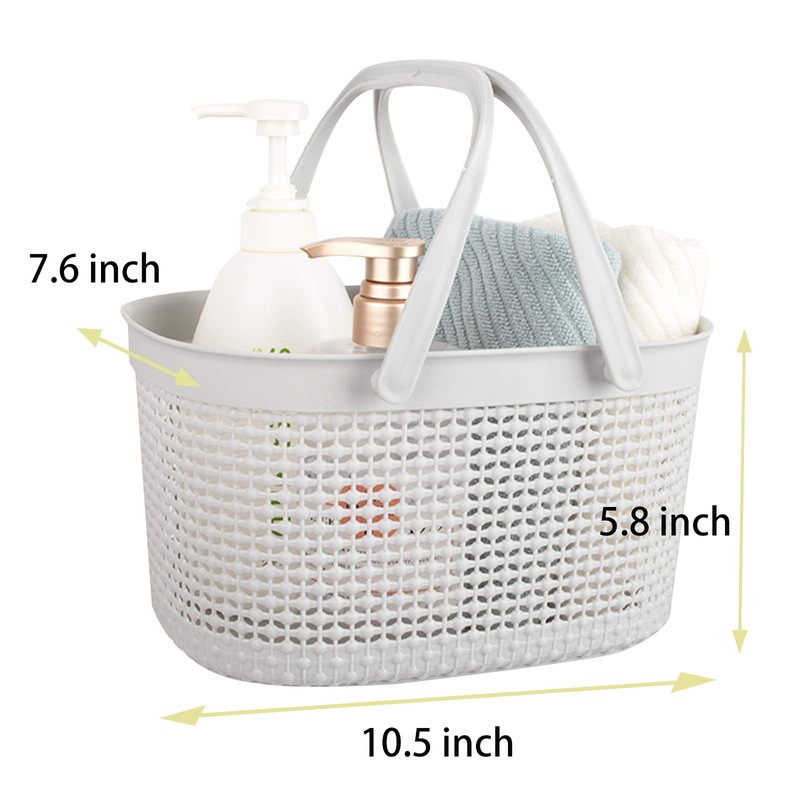 rejomiik Portable Shower Caddy Basket, Plastic Organizer Storage Tote with