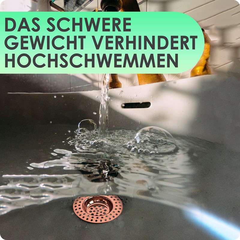 Kitchen Helpis® 2 x Sink Strainer Copper-Coloured Suitable for All