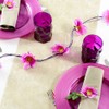 Table runner made of fleece in lilac