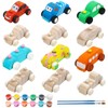 Wooden Cars Unfinished Wood Crafts DIY Craft Wood Kit for