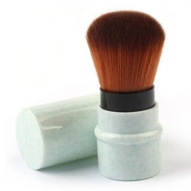 RN BEAUTY Retractable Kabuki Brushes Powder Foundation Blush Concealer Makeup Brush Portable With Cover - Green