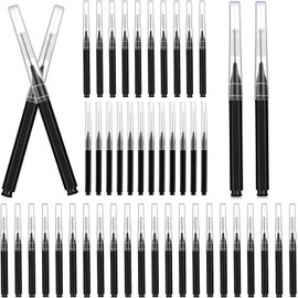 100 Pcs Micro Eyebrow Brush with Cap, Brow Lamination Brush Eyelash Brush Removing Lash Filler, Eyebrow Spoolie Lash Comb Lift Tools for Eyebrows and Eyelashes Extensions Brow Lamination(Black)