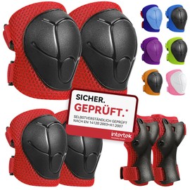 iMoebel Set of 6 Protectors Protector Set, Inline Protective Equipment, Protector Set, Children, Knee Pads, Elbow Pads, Hand Guards, Adjustable for Skating, Scooter, Skateboard