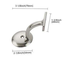 ZAUYX 2 Pack 3 Inch Brushed Satin Nickel Handrail Stair Brackets Stair Heavy Duty Stair Brackets Support Handrail Brackets for Stairways