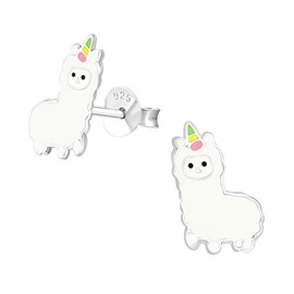 Llama Animal Earrings .925 Sterling Silver Alpaca Unicorn