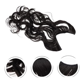 Mikinona Long Wavy Hair Extensions Human Hair Piece Curly Wig Accessory 22 Inches 1B