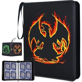 Álbum para Tarjetas，Carpeta de tarjetas coleccionables,Carpeta de Tarjetas de 4 Bosillosguarda hasta 400 tarjetas, adecuado para coleccionar varias ta