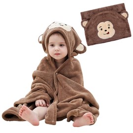 VEABEST Baby Bath Towel Ultra Absorbent Ultra Soft Hooded Towel for Babies,Toddler,Infant,Kids.Pretty Deer Design,Baby Registry Gifts for Boys and Girls (Khaki Deer)