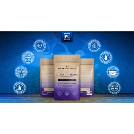 FS Lions Mane | 120 Lion's Mane Tablets - 2000mg Lions Mane per Serving | Lions Mane Supplement High Strength Mushroom Supplement | Non-GMO, Gluten & Allergen Free | Made in The UK