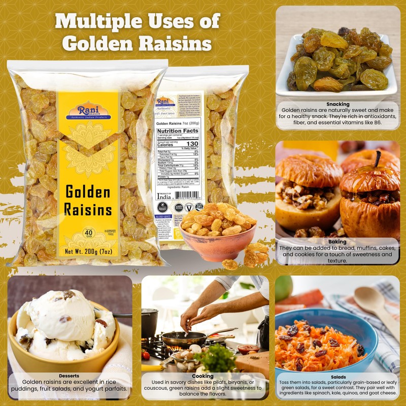 Rani Golden Raisins 7oz (200g) ~ All Natural | Gluten