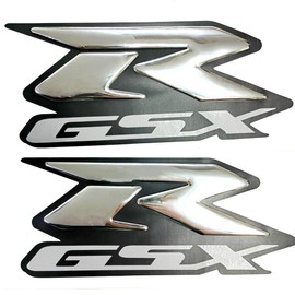 3D Pop Up Logo Emblem Badge Sticker Side Fender Decal Compatible with Suzuki GSXR 600 750 280 1000 1300 1100 (Silver)