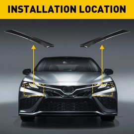 Unbranded Fits 2018-2022 Toyota Camry Right Front Headlight Lamp Trim Molding Gloss Black