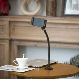 Microphone Podium Mount with 6"Mic Gooseneck Arm,Podium Microphone Holder, Mic Stand Desk with Flexible Arm, 5/8 Male,Ideal for Various Mounting Devices&Black