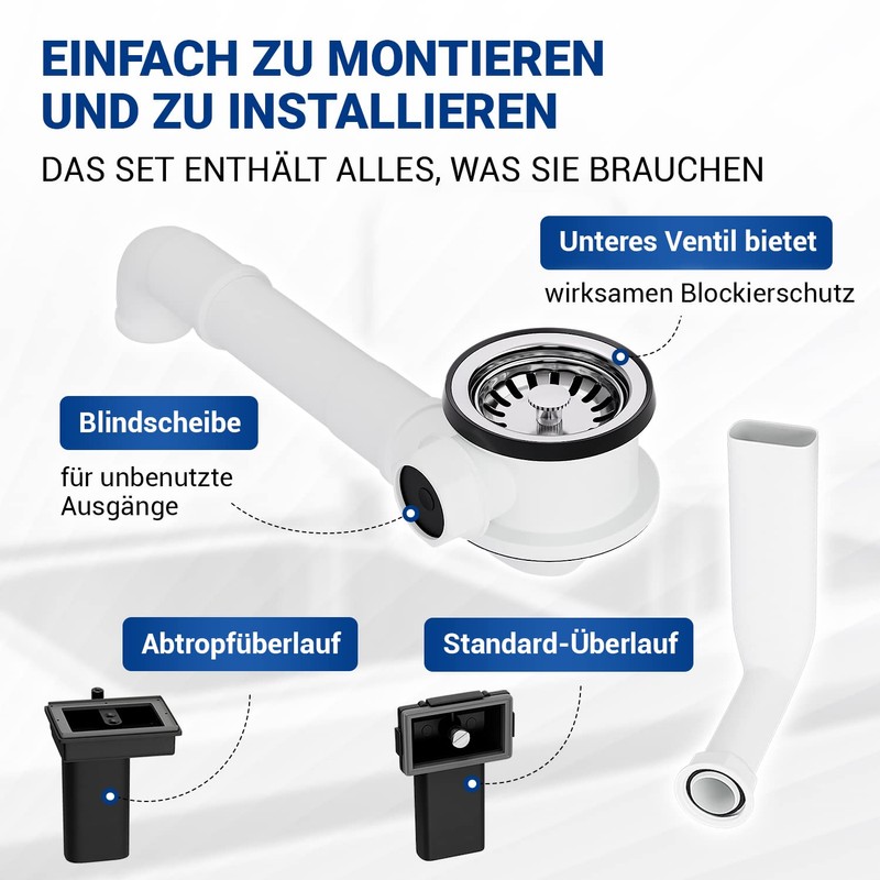 VIOKS Washbasin Drain Fitting with Strainer Basket Valve 70 mm