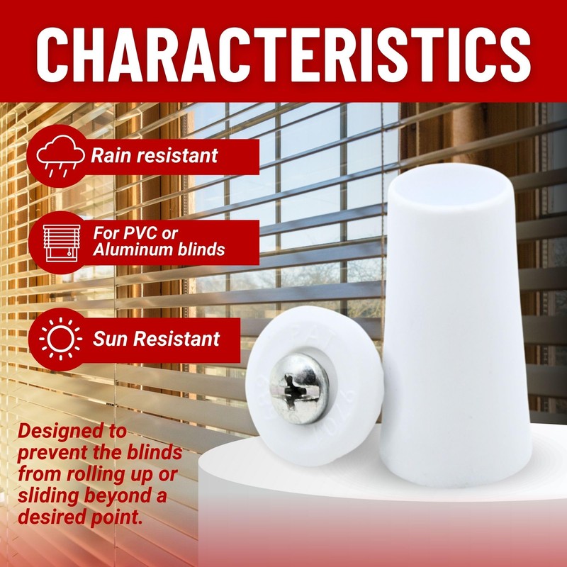 DOJA Barcelona Roller shutter stopper, pack of 8, white blind