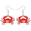 TIZURO Acrylic Cute Sea Crab Earrings Hawaiian Fun Summer Beach