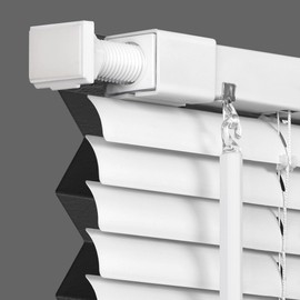 LazBlinds No Tools No Drill Cordless 1" Vinyl Mini Blinds, 100% Blackout Blinds for Indoor Windows, Room Darkening Privacy Window Blinds and Shades for Interior, 25" W x 48" H, White