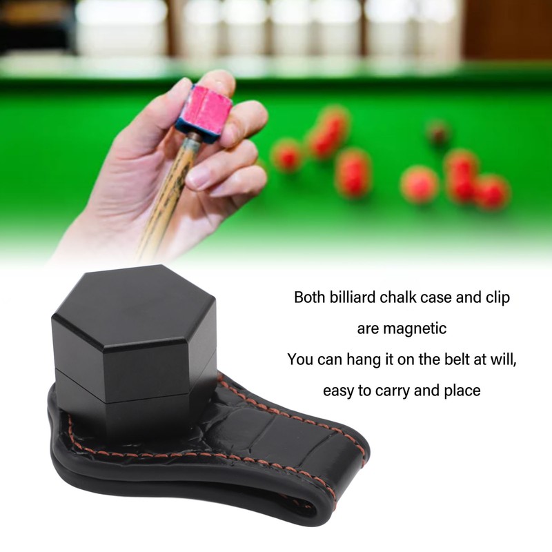 Billiard Chalk Holder Aluminum Alloy Magnetic Hexagonal Portable Pool Cue