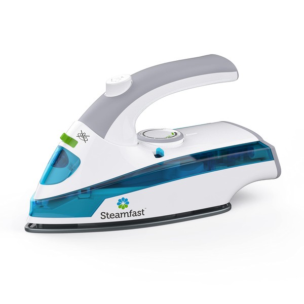 Steamfast SF-710 Mini Steam Iron, White, Non-Stick Sole Plate, Foldable