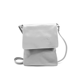 Kitise Women's Casual Flap Genuine Italian Leather Classic Small Shoulder Handbag Crossbody Messenger Bag Phone Holder -LIGHT GREY