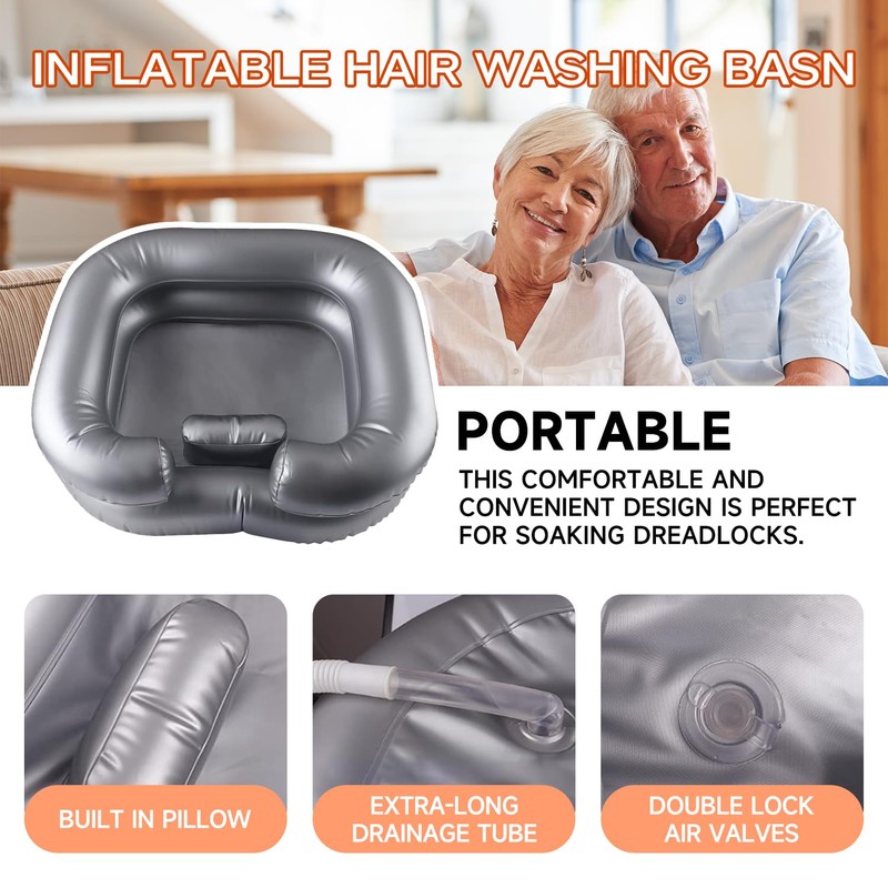 Portable inflatable shampoo sink, inflatable shampoo basin, suitable for disabled