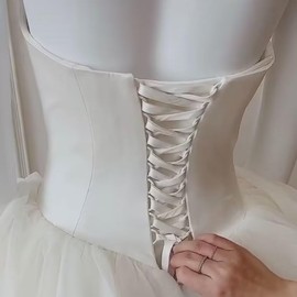 HKARWO Women's Prom Dress Zipper Replacement Adjustable Fit Satin Corset Back Kit Lace up for Wedding Dress Rose Gold 10"