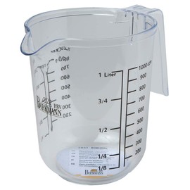 Birkmann 1010741310 Messbecher, Easy Baking, 1 L mit Rutsch, Kunststoff, Grau, 5 x 3 x 2 cm