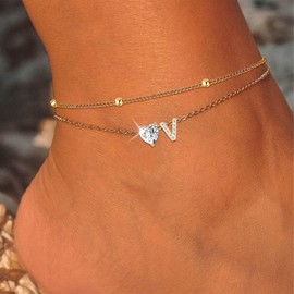 Initial Ankle Bracelets for Women Gold Anklets Summer Beach Vacation Outfits Cuba Paperclip Anklet Dainty Link Chain Ankles Foot Jewelry