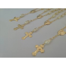 Unbranded 25 Pc Mini Rosary FauX  Pearls Baptism Favors/ mini Rosary/ Recuerdos De Bautizo