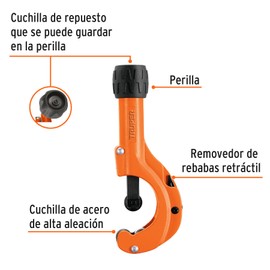 Truper COT-50, Cortador de tubo de cobre, hasta 2" (50mm)