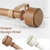 Wood Curtain Rods for Windows 48 to 84 Inch, Adjustable